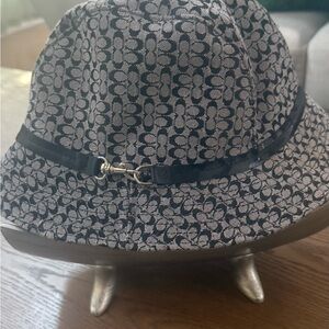 Coach Black and Gray Patterned Hat